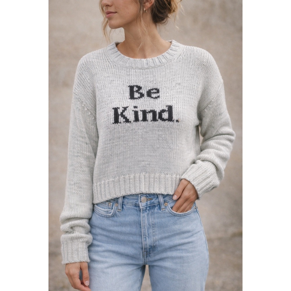 Wooden Ships Light Gray 'Be Kind.' Crewneck Sweater